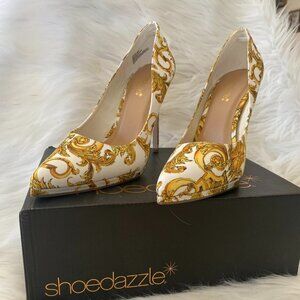 Erilyn Pointed Toe Pump Miami Print White